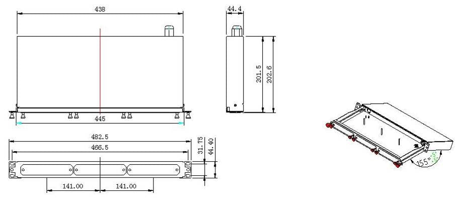 Premium Line FO Patch Panel Main Body without Adapter Panel and Accessories