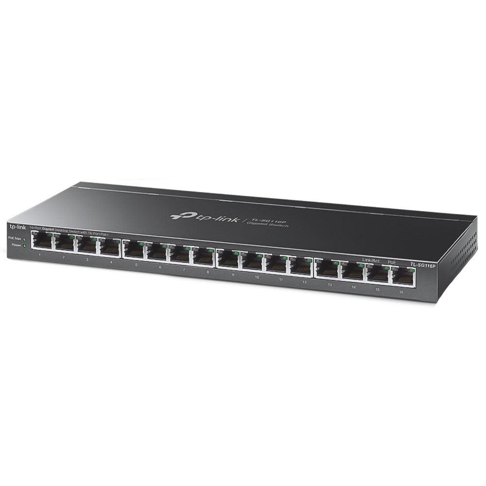TP-Link TL-SG116P Unmanaged Desktop PoE+ Switch 16 Port 10/100/1000Mbps