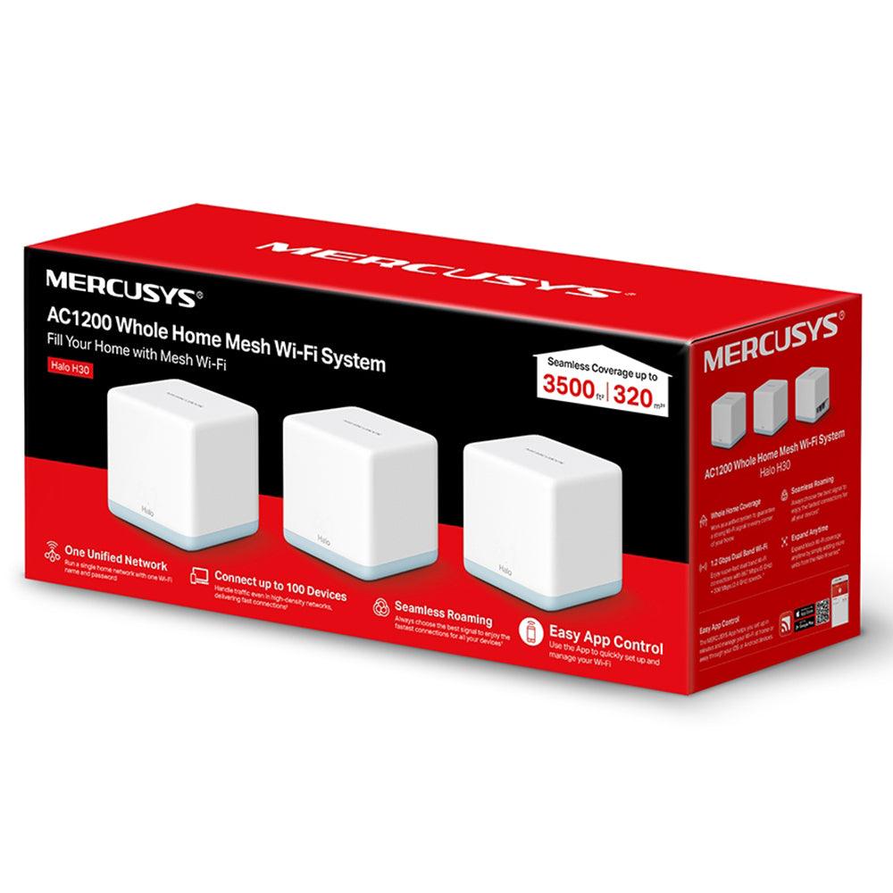 Mercusys Halo H30 AC1200 Whole Home Mesh Wi-Fi System 1200Mbps (3 Pack)