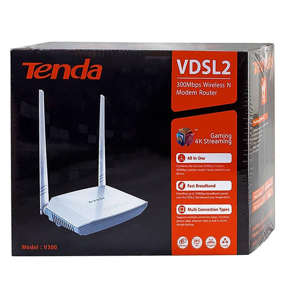 Tenda V300 Wi-Fi VDSL2 Modem Router 4 Port 2 Antenna 300Mbps